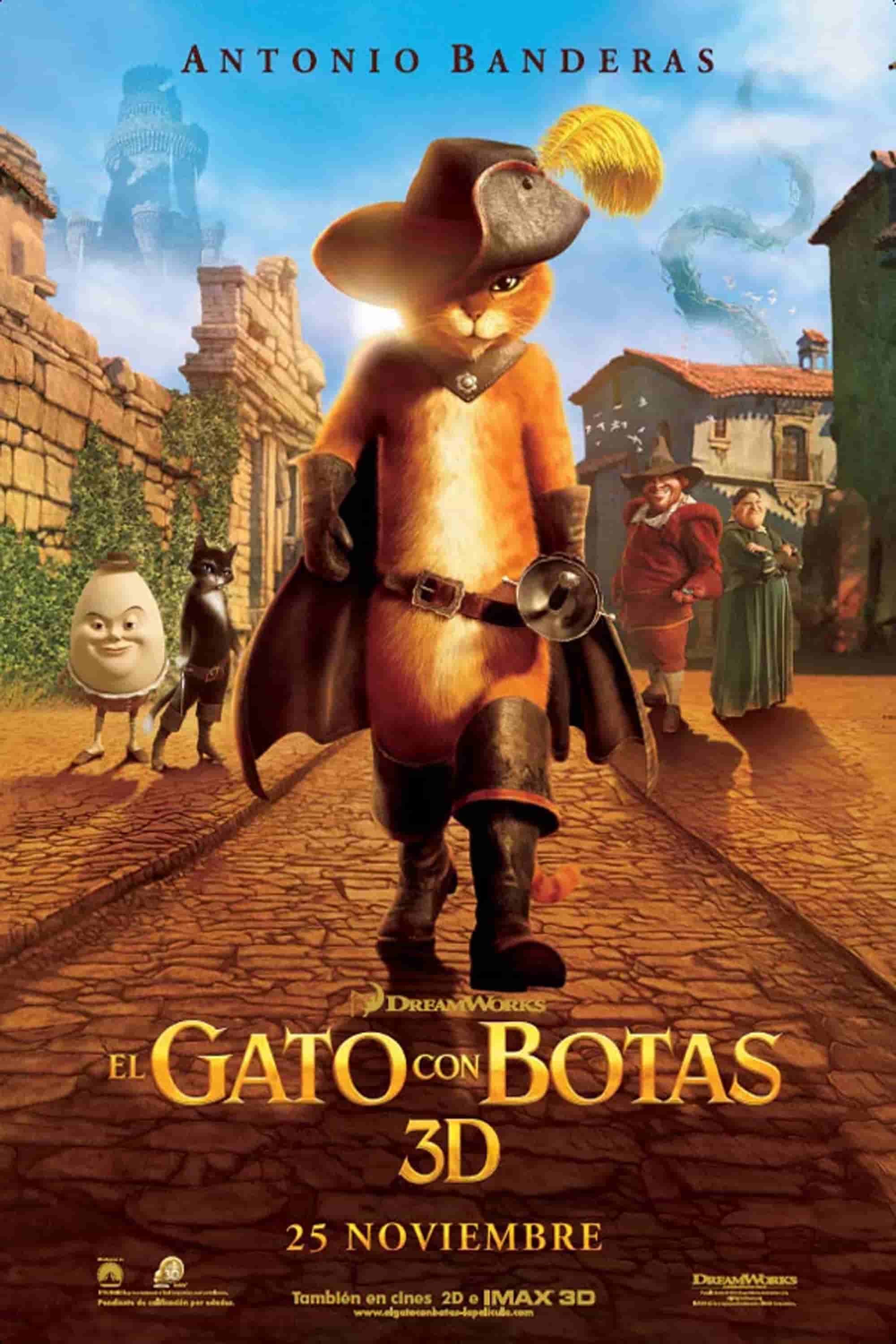 Póster del gato con botas